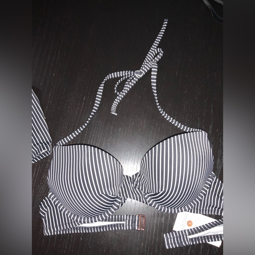 Shade & Shore - High Waist Stripe Caged Bikini Set - Picture 6 of 8